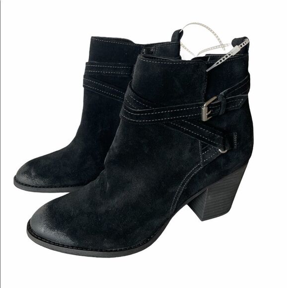 Sam Edelman Myra Black Suede Ankle Booties - Picture 7 of 8